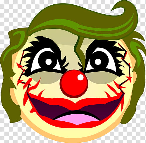 Creepy Joker Emoji transparent background PNG clipart