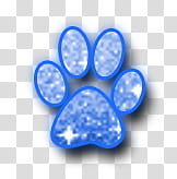 Huellas Glitter, blue paw print transparent background PNG clipart