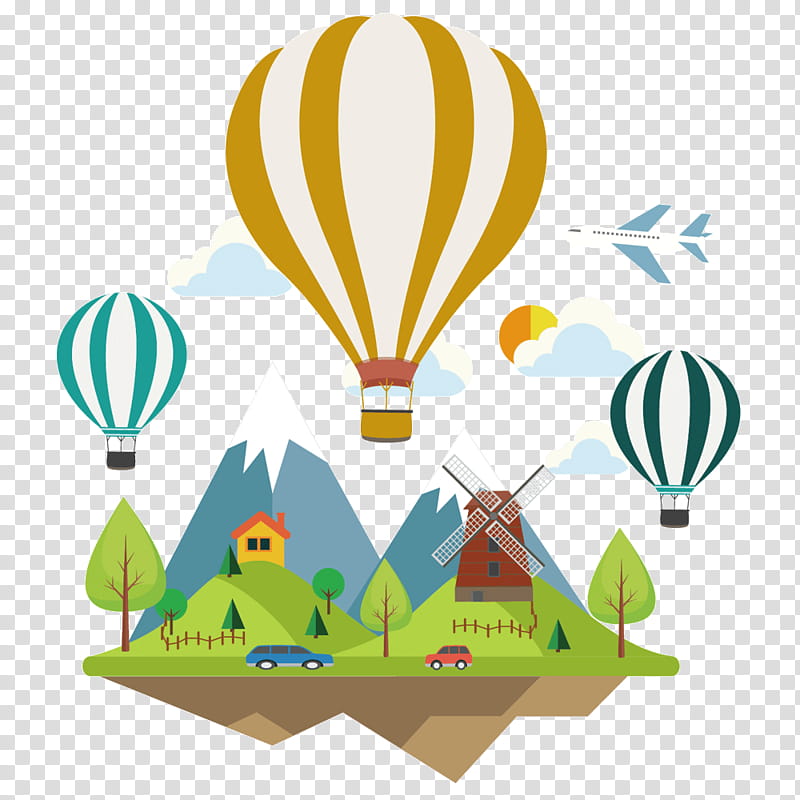 Flat Background Ribbon, Balloon, Airplane, Hot Air Balloon, Flat Design, Yellow, Vehicle, Hot Air Ballooning transparent background PNG clipart