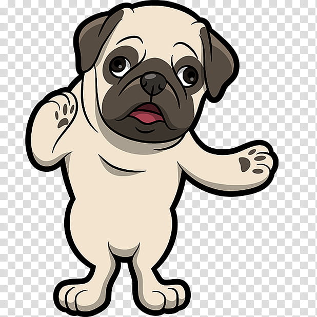 Droopy Dog, Pug, Puppy, Companion Dog, Puggle, Toy Dog, Cartoon, Paw transparent background PNG clipart
