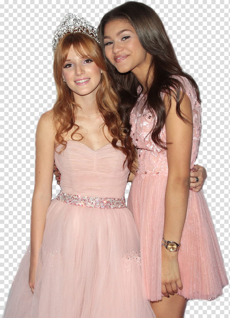 Bella Thorne, two women standing while hugging each other transparent background PNG clipart