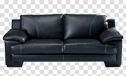 black leather -seat sofa transparent background PNG clipart