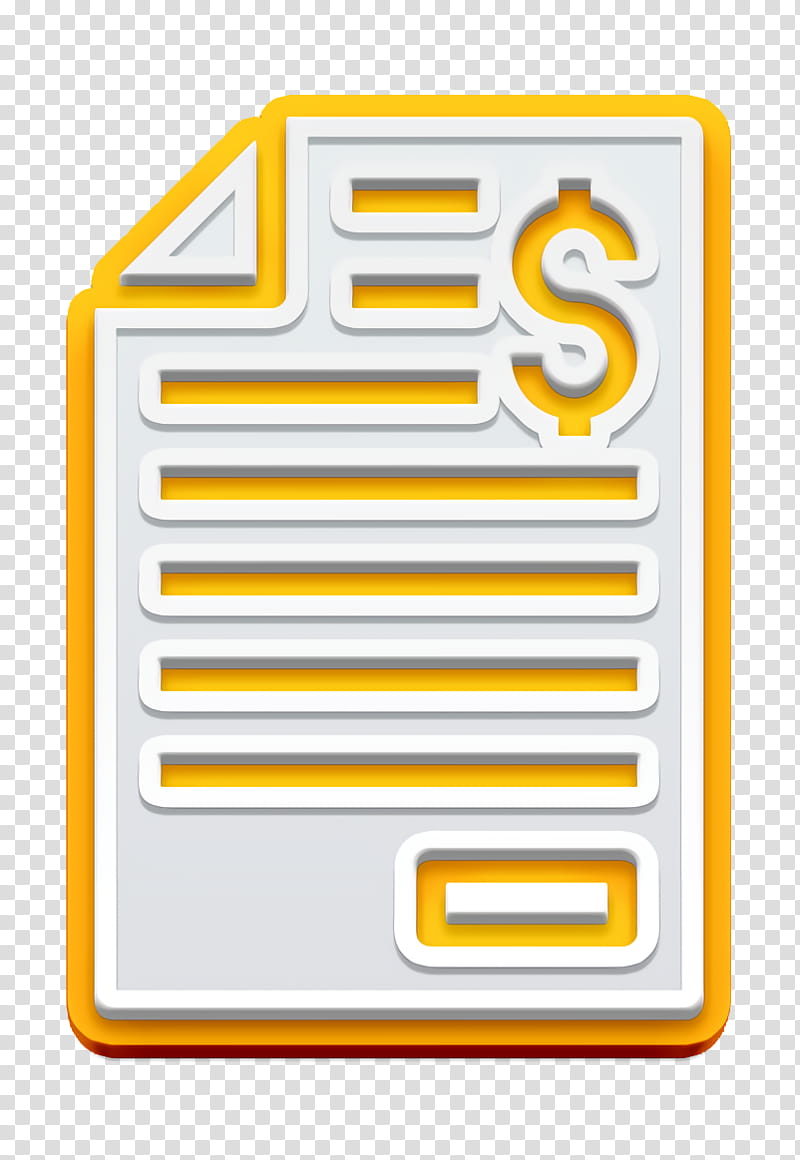 Shopping icon Bill icon Invoice icon, Text, Yellow, Line transparent background PNG clipart