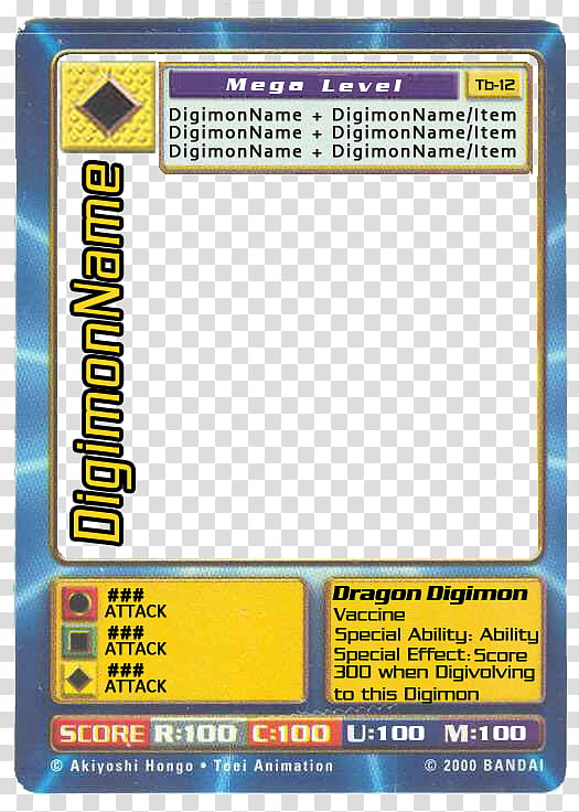 Digimon Digi Battle CCG Blank Card PSD transparent background PNG clipart