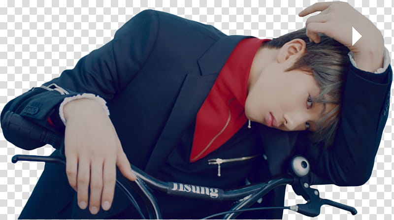 NCT NCT  YEARBOOK, man riding on bike with left hand on head transparent background PNG clipart