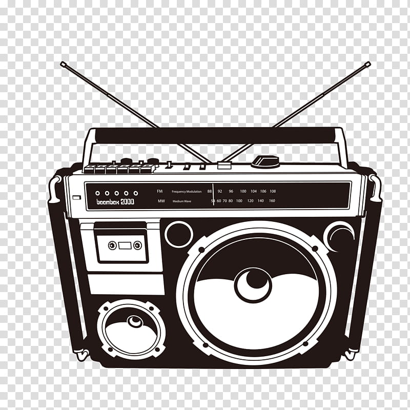 Cassette Tape, Boombox, Radio, Cassette Deck, Stereophonic Sound, Drawing, Technology, Media Player transparent background PNG clipart