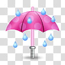 Girlz Love Icons , weather-rain, pink umbrella transparent background PNG clipart