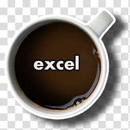 CoffeePause dock icons, coffee excel, white ceramic mug with Excel transparent background PNG clipart