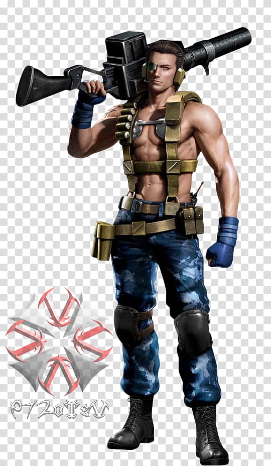 REHD Billy Wolf Force Costume, man with machine gun character transparent background PNG clipart