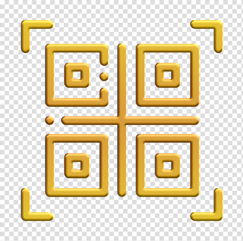 Ecommerce icon Qr code icon Scan icon, Text, Yellow, Line, Symbol, Number transparent background PNG clipart