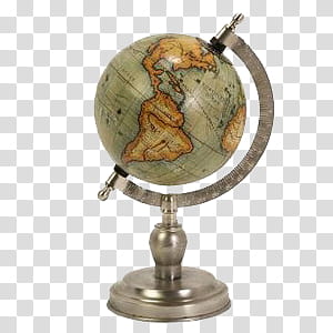 Old times , brown and green desk globe transparent background PNG clipart