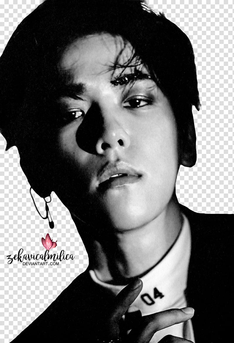 EXO Baekhyun Monster, man wearing black top transparent background PNG clipart