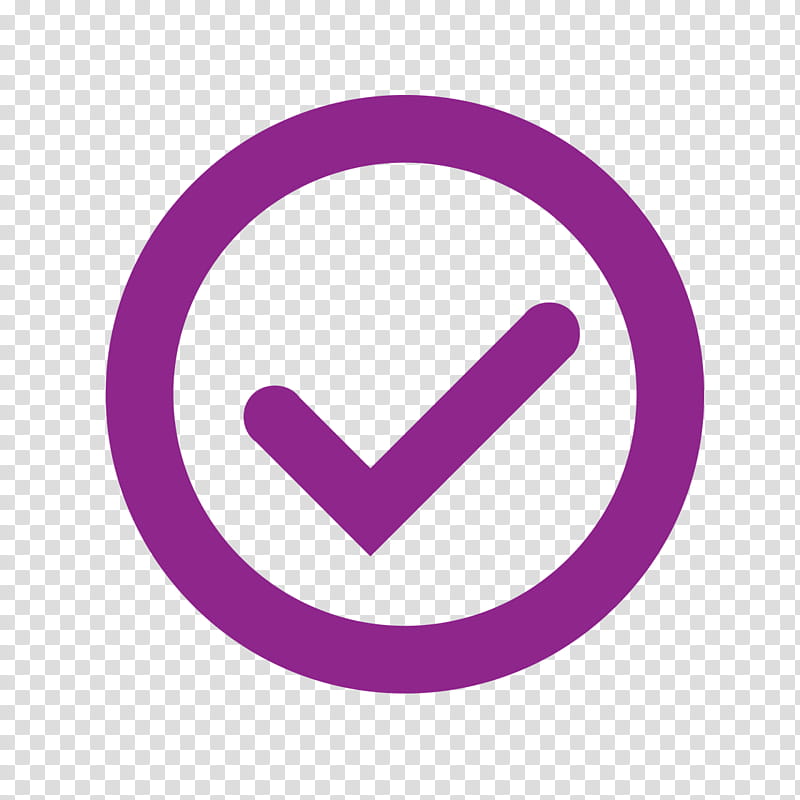 Check Mark Symbol, Checkbox, Violet, Purple, Logo, Line, Circle, Material Property transparent background PNG clipart