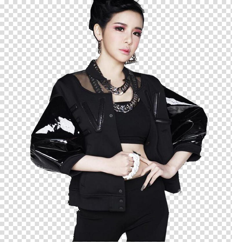 Bom NE, ne Park Bom in black blazer transparent background PNG clipart
