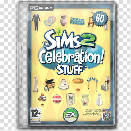 Game Icons , The-Sims--Celebration!-Stuff, PC DVD The Sims  Celebration Stuff case transparent background PNG clipart