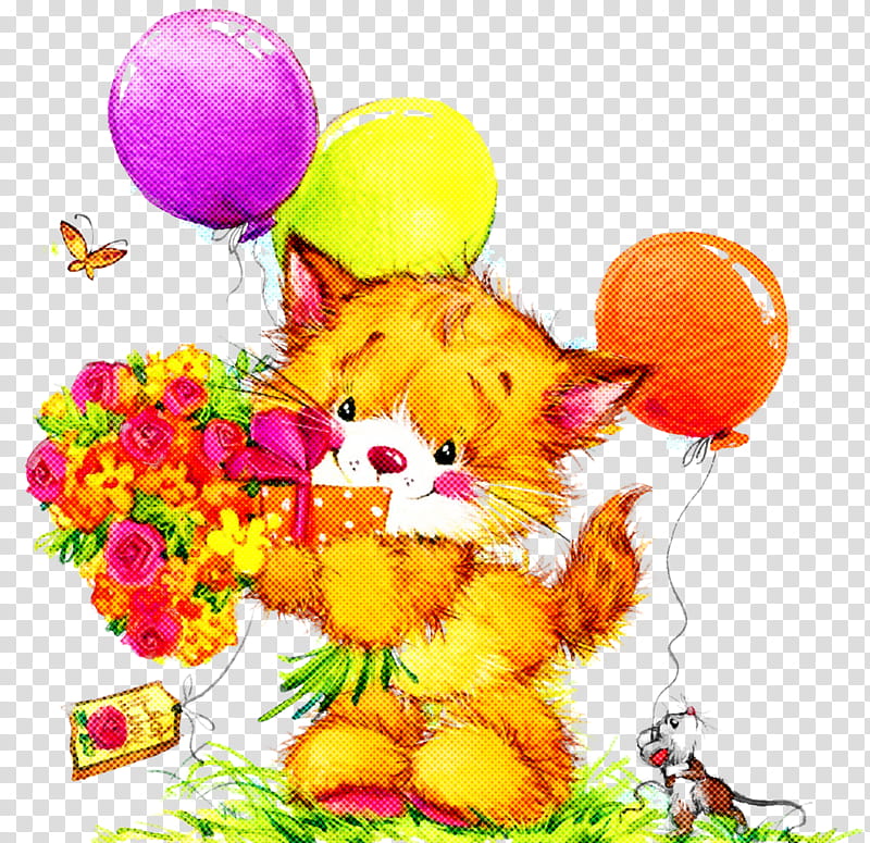 Easter bunny, Watercolor Cat, Cute Cat, Balloon, Party Supply transparent background PNG clipart