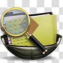 Sphere   , gold magnifying glass and yellow folder illustration transparent background PNG clipart