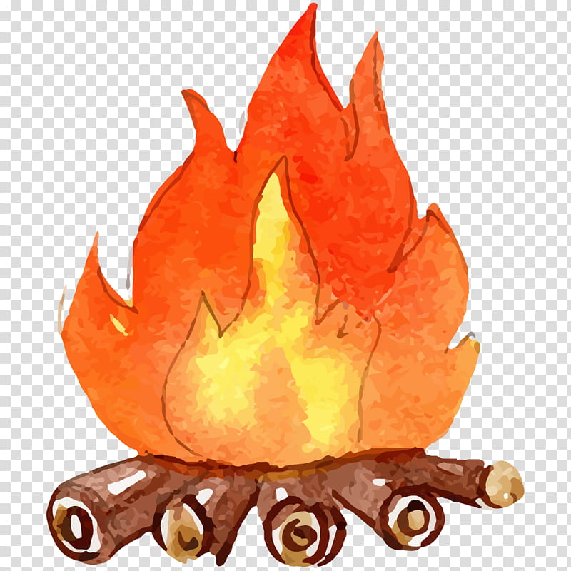 Watercolor Leaf, Fire, Watercolor Painting, Bonfire, Cartoon, Flame, Orange, Tree transparent background PNG clipart