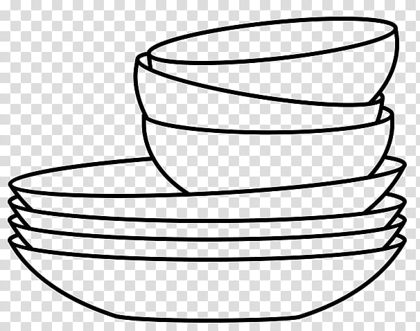 white line art line coloring book tableware, Serveware, Drinkware, Mixing Bowl transparent background PNG clipart
