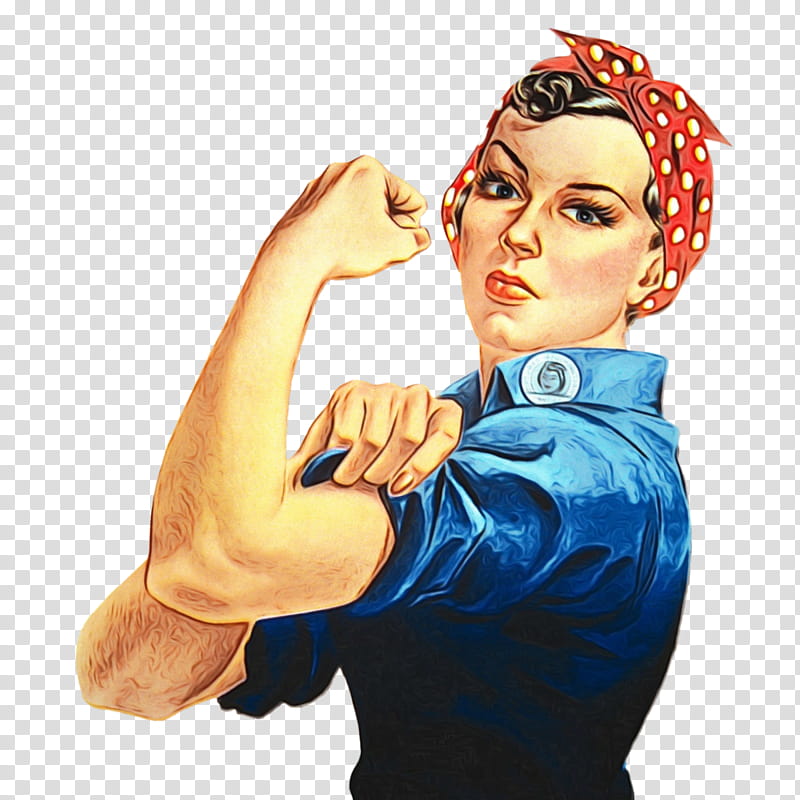 Woman, We Can Do It, Rosie The Riveter, World War Ii, Poster, Feminism, Arm, Cartoon transparent background PNG clipart