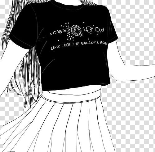 watchers agalaxyfullofstars, woman wearing black and white galaxy-printed t-shirt illustration transparent background PNG clipart