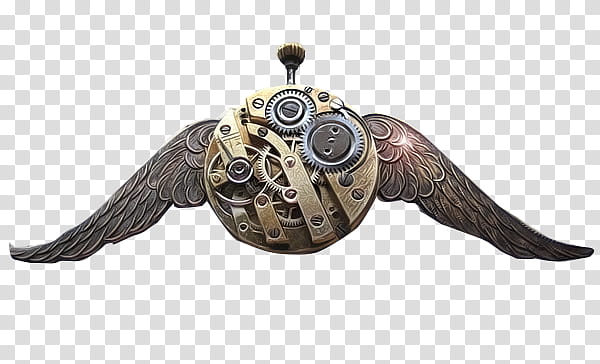 gray pocket watch with wings illustration transparent background PNG clipart