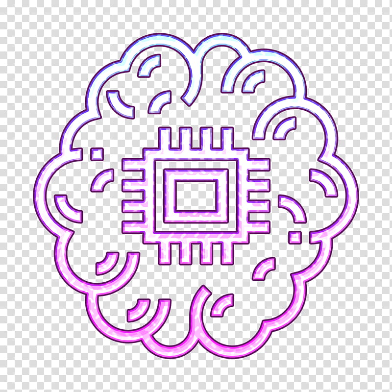 AI icon Brain icon Artificial Intelligence icon, Violet, Circle, Magenta, Line Art, Logo, Sticker transparent background PNG clipart