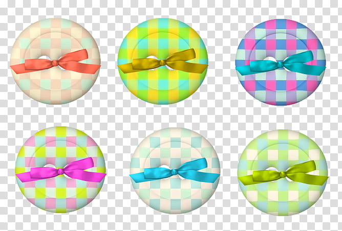 Botones s, six assorted-color pin buttons transparent background PNG clipart