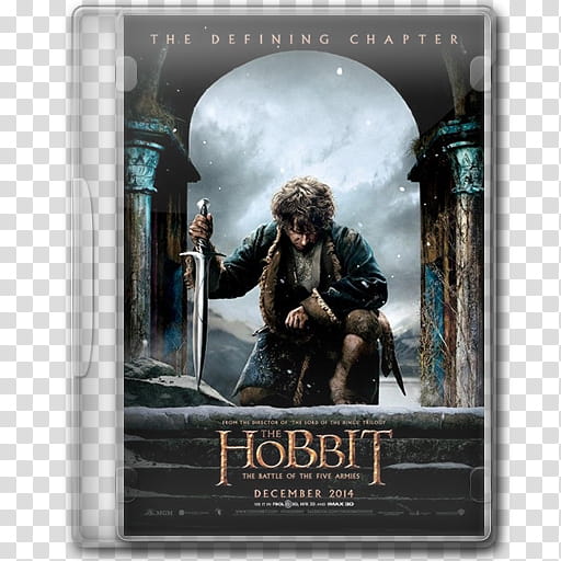 The Hobbit The Battle of the Five Armies  , dvdcover icon transparent background PNG clipart