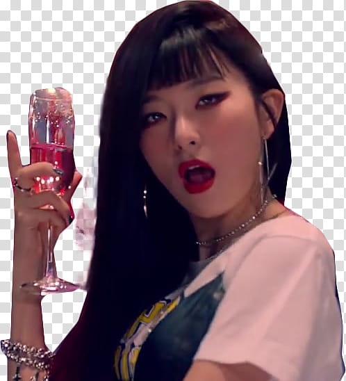 Red Velvet Bad Boy MV, woman holding champagne glass transparent background PNG clipart