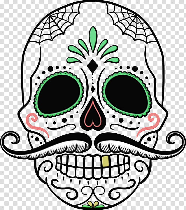 Day Of The Dead Skull, Calavera, Death, Skull Art, Ofrenda, Human Skull, Day Of The Dead Skull Tshirt, Head transparent background PNG clipart