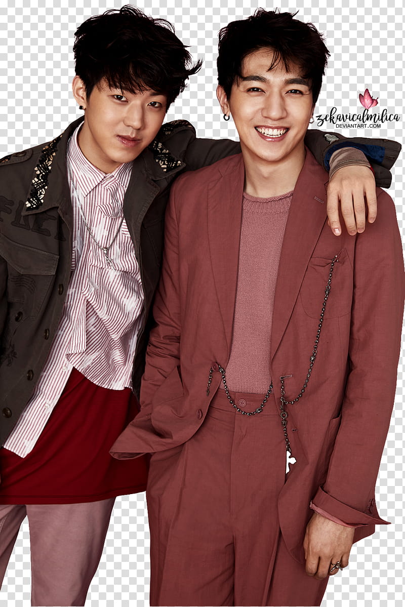 DAY GRAZIA, two male Korean stars posing for transparent background PNG clipart