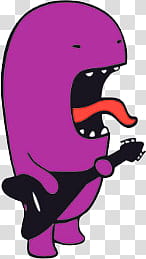 More, purple monster playing guitar illustration transparent background PNG clipart