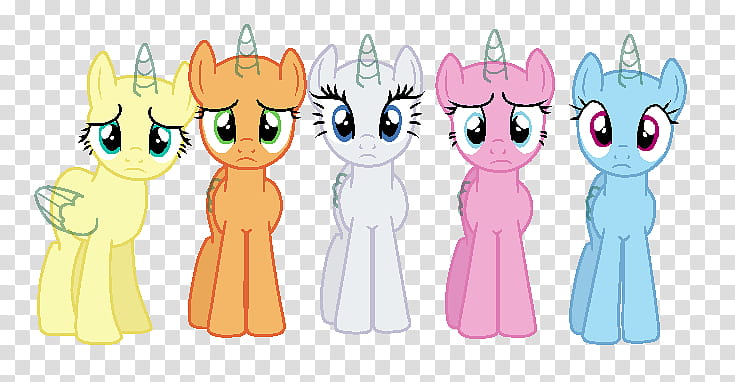 What have you done Base Request , five My Little Pony characters transparent background PNG clipart