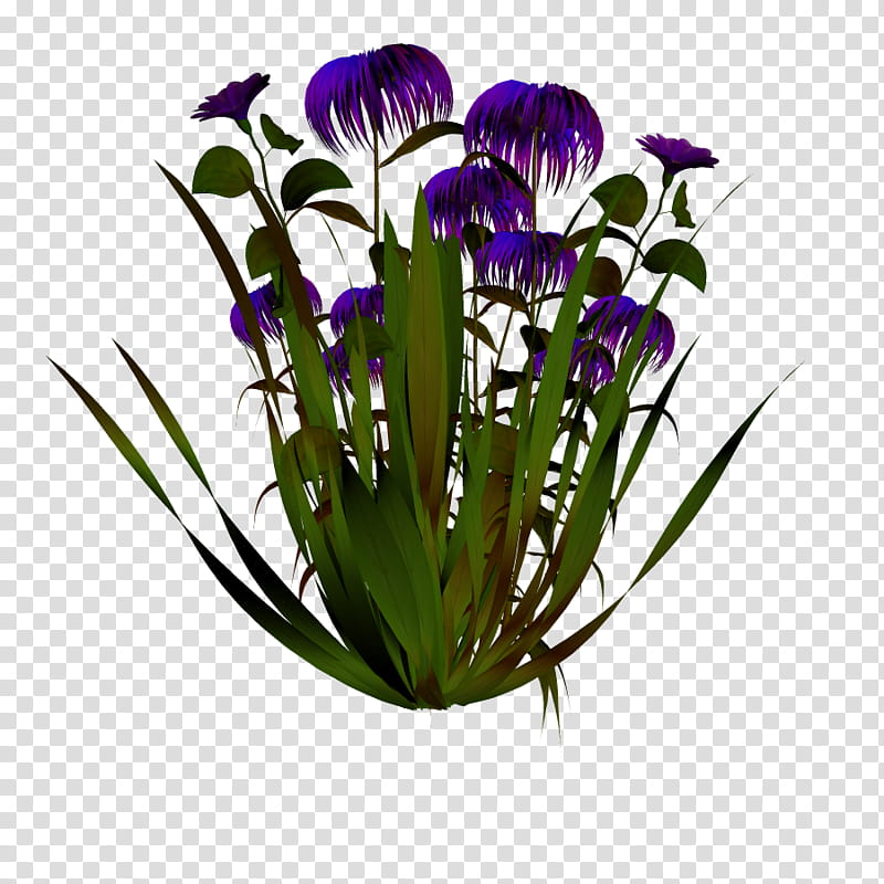 lilblue, purple flowers with green leaves illustration transparent background PNG clipart