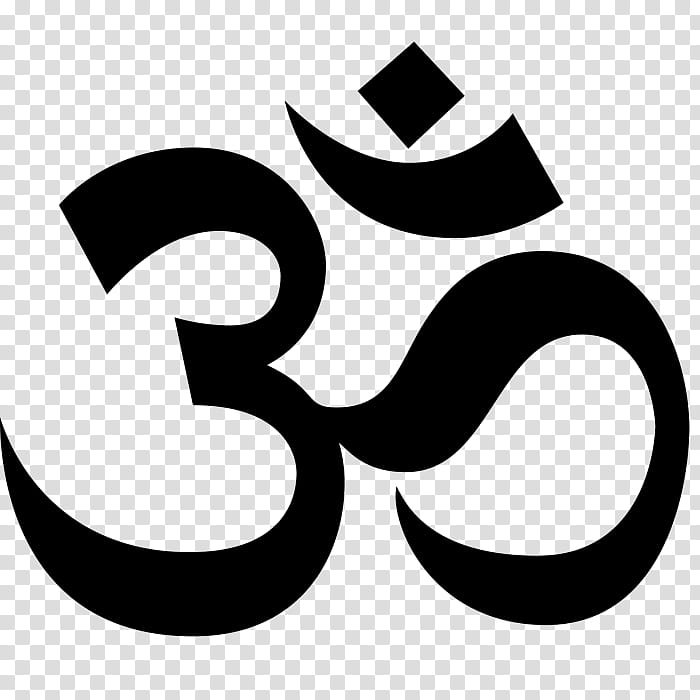 Om Logo, Hinduism, Mantra, Symbol, Meditation, Text, Blackandwhite transparent background PNG clipart