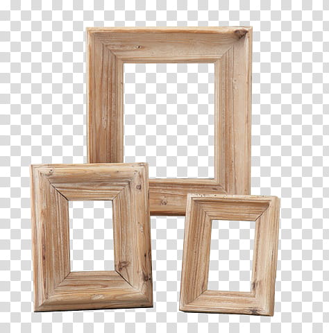 thre brown wooden frames transparent background PNG clipart
