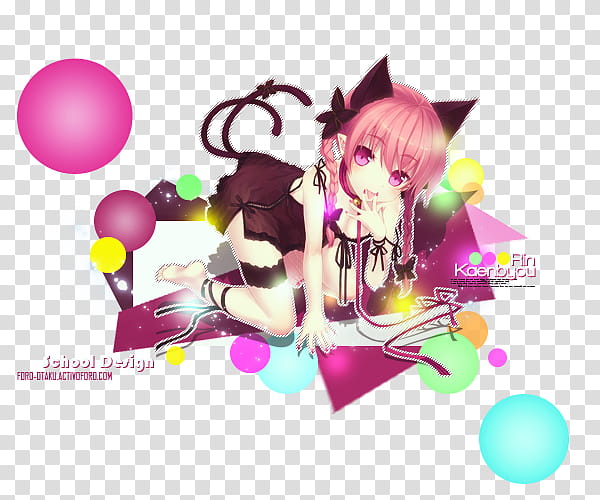 Kaenbyou Rin Logo, woman kneeling and wearing cat costume illustration transparent background PNG clipart