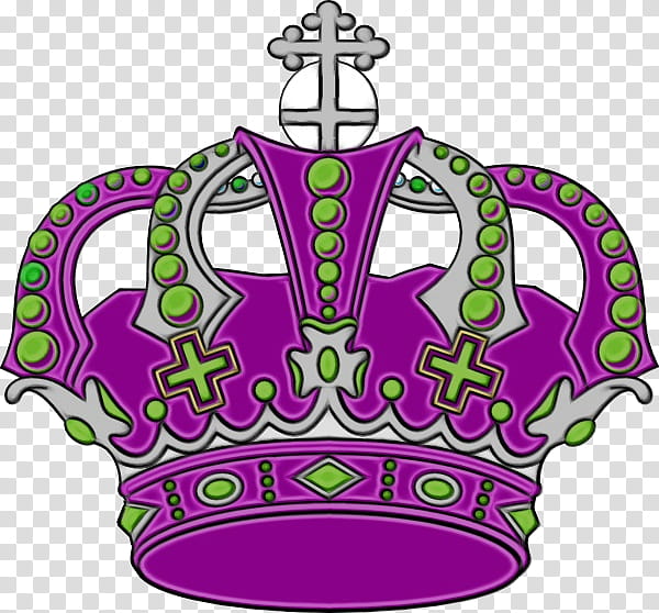 Watercolor, Paint, Wet Ink, Royal Family, Logo, Crown, Purple, Headpiece transparent background PNG clipart