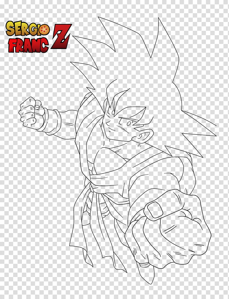 Son Goku (Final DBZ) Lineart transparent background PNG clipart