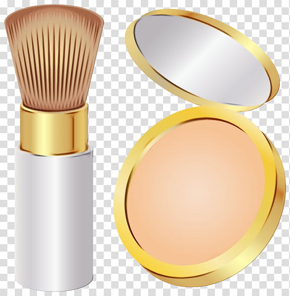 Paint Brush, Watercolor, Wet Ink, Cosmetics, Powder, Skin, Yellow, Beauty transparent background PNG clipart