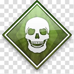 Skull Dock Icons, xgreen transparent background PNG clipart