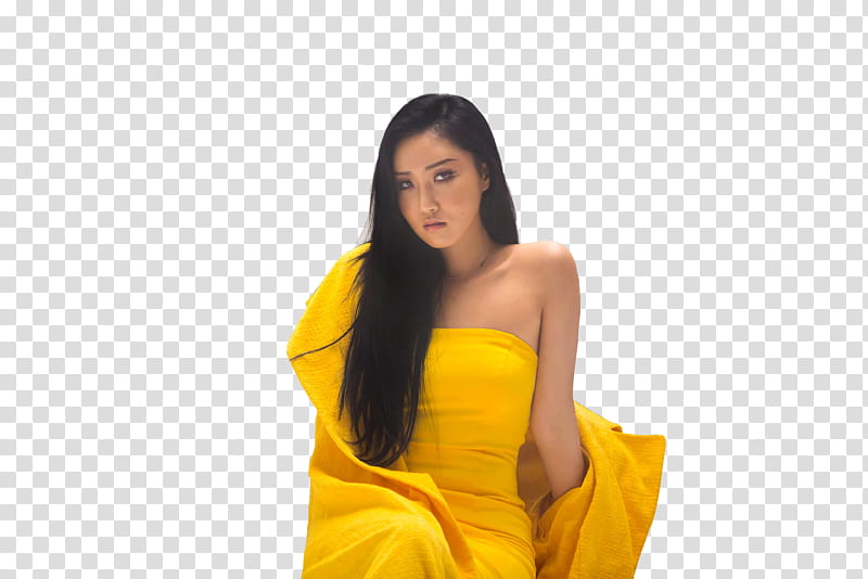 Hwasa MAMAMOO PAINT ME, woman in yellow dress transparent background PNG clipart