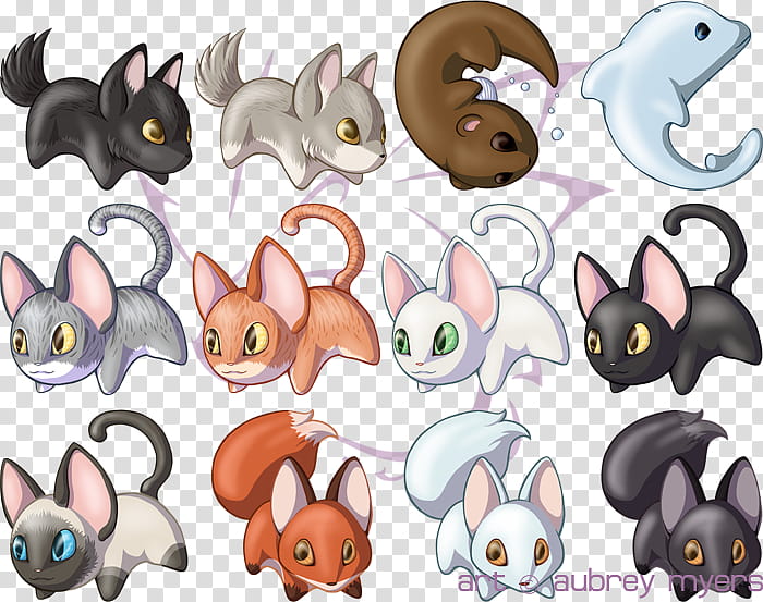 Cute Animal Set , assorted-color characters transparent background PNG clipart