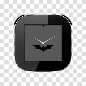 square black Batman analog clock illustration transparent background PNG clipart