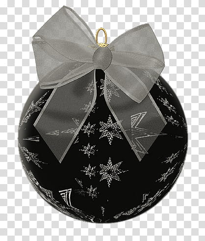 Timeless XmasGothic, round black and gray Christmas bauble decor transparent background PNG clipart