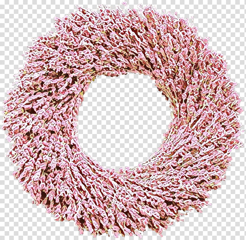 Christmas decoration, Cartoon, Pink, Wreath, Fashion Accessory, Interior Design, Scarf, Circle transparent background PNG clipart