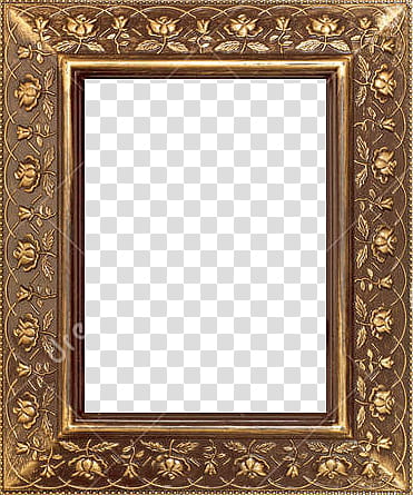 rectangular brown floral frame transparent background PNG clipart