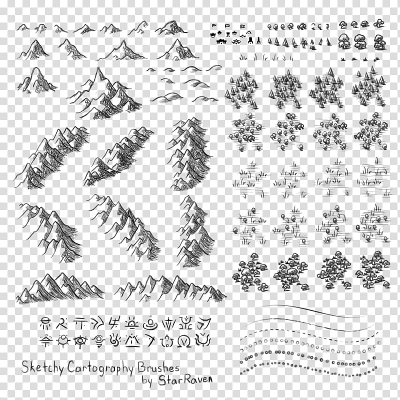 Sketchy Cartography Brushes, sketchy cartoraphy brushes transparent background PNG clipart