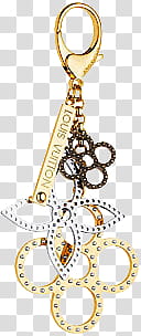 All that glitters , gold-colored Louis Vuitton keychain transparent background PNG clipart